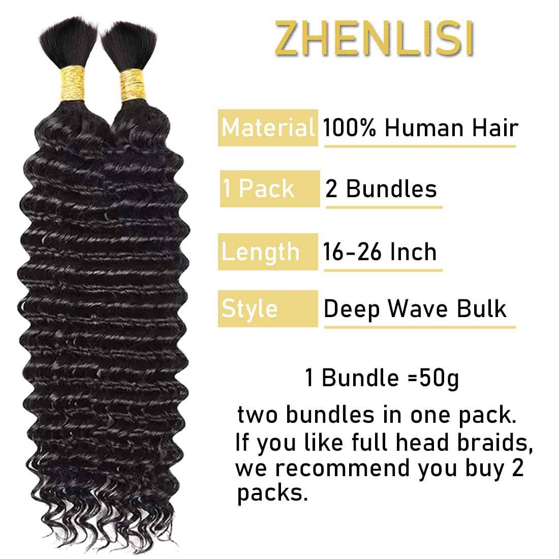 Human Braiding Hair for Boho Braids 18 Inch Deep Wave Bulk Brazilian Virgin Human Hair Extensions Gluless No Weft Bundle Wet and Wavy 100g Curly Bohemian Human Braiding Hair