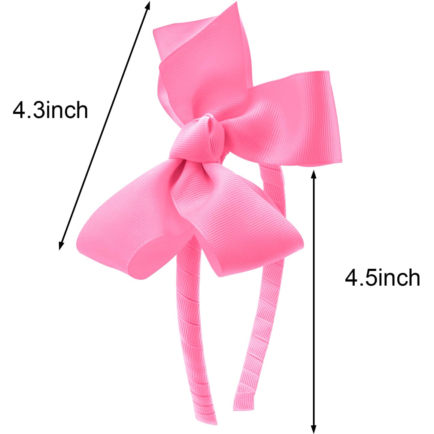 VELSCRUN Pink Bows Headbands - Large Ribbon Hair Accessories for Girls, Women, and Teens, Perfect for School or Gifting