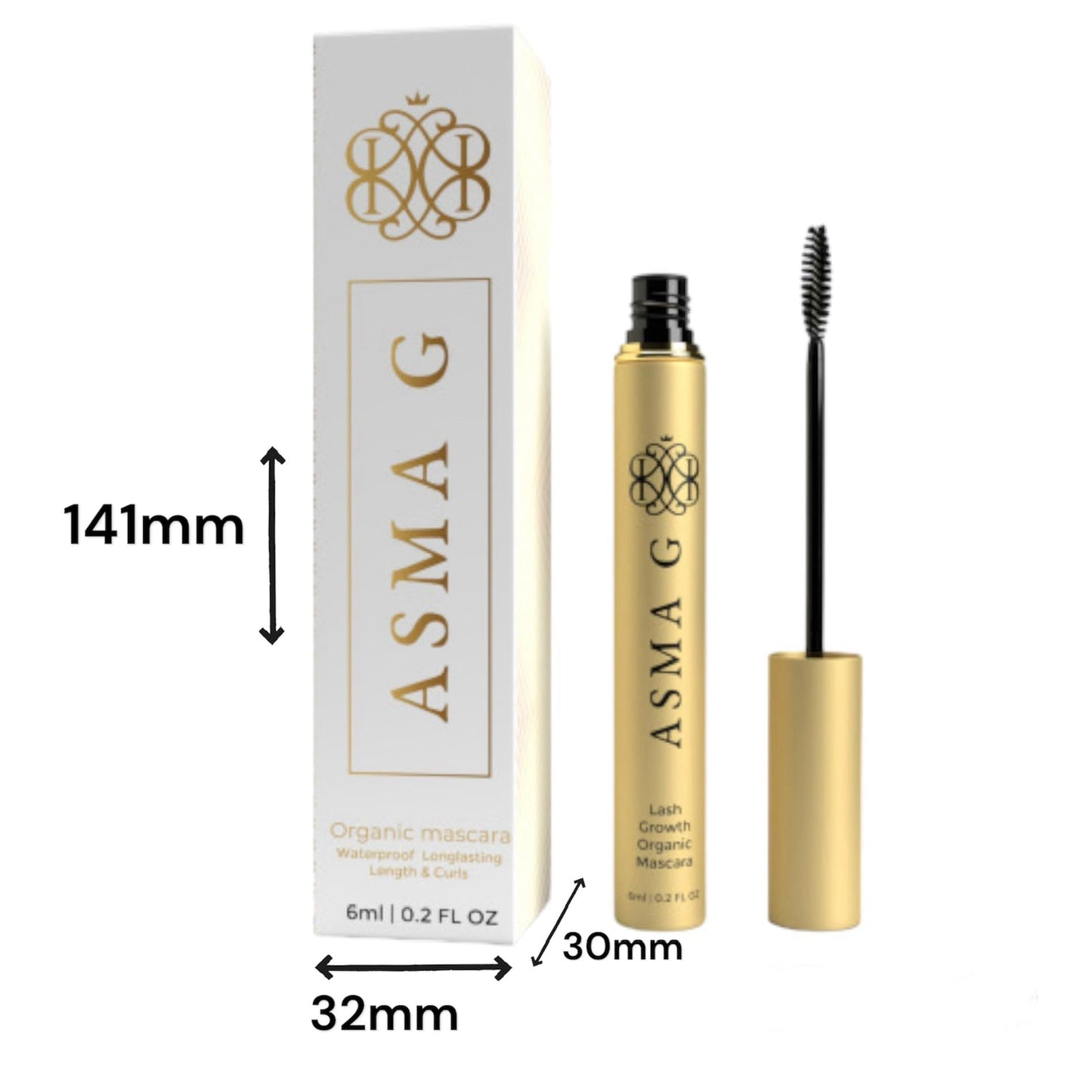 ASMA G Organic Mascara - Volume, Length, and Lash Growth Formula