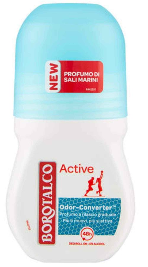 Borotalco: Deo Roll On"active mineral salt" 50 ml (1.69 fl.oz), pack of 4