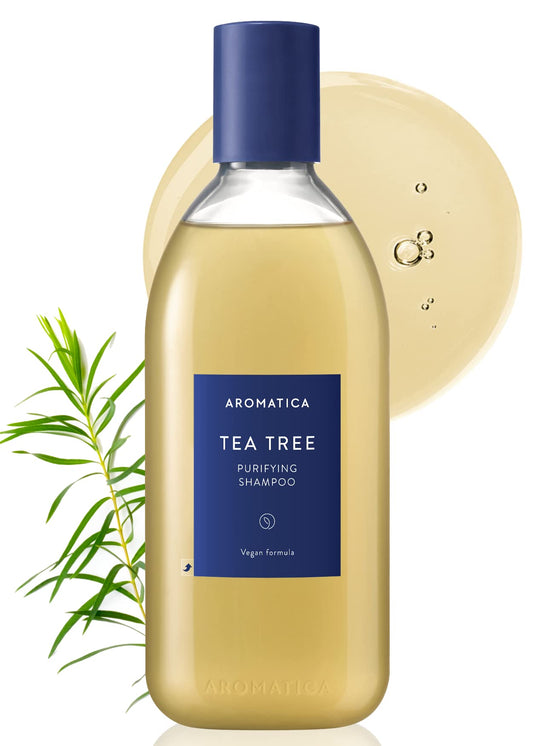 AROMATICA Tea Tree Purifying Shampoo 13.53fl.oz./400ml, Tea Tree Shampoo for Oily Hair and Scalp, Sulfate Free, Vegan