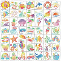 96 Glitter Hibiscus Temporary Tattoos for Hawaiian Luau Party