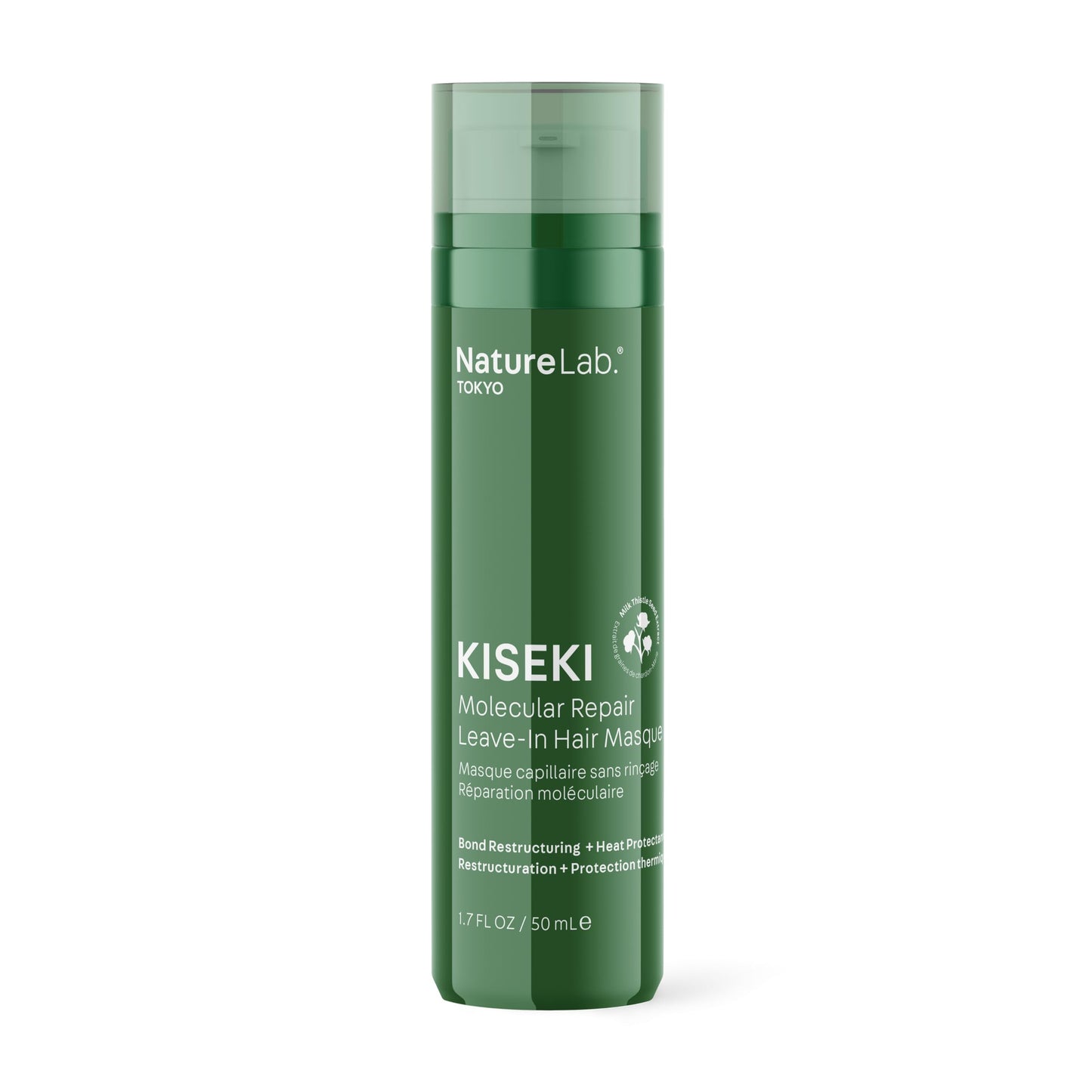 NatureLab.TOKYO Kiseki Molecular Repair Leave-In Hair Masque – Deep Conditioning Treatment to Restore, Strengthen & Bond Damaged Hair – Repair Split Ends, Add Shine & Smoothness – 1.7 Fl Oz