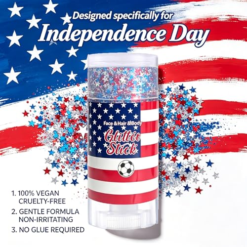 4th of July Glitter Stick - Red White Blue Body & Hair Gel