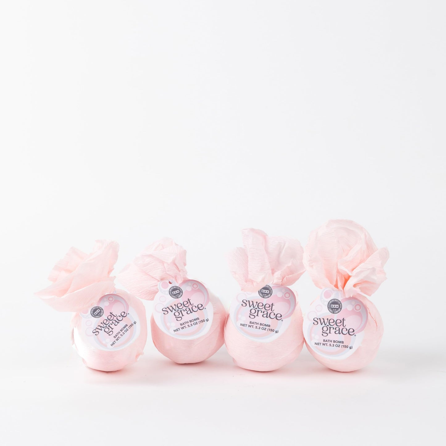 Bridgewater Candle Luxury Foaming Fizzing Pink Scented Bath Bomb 4 Pack-Sweet Grace