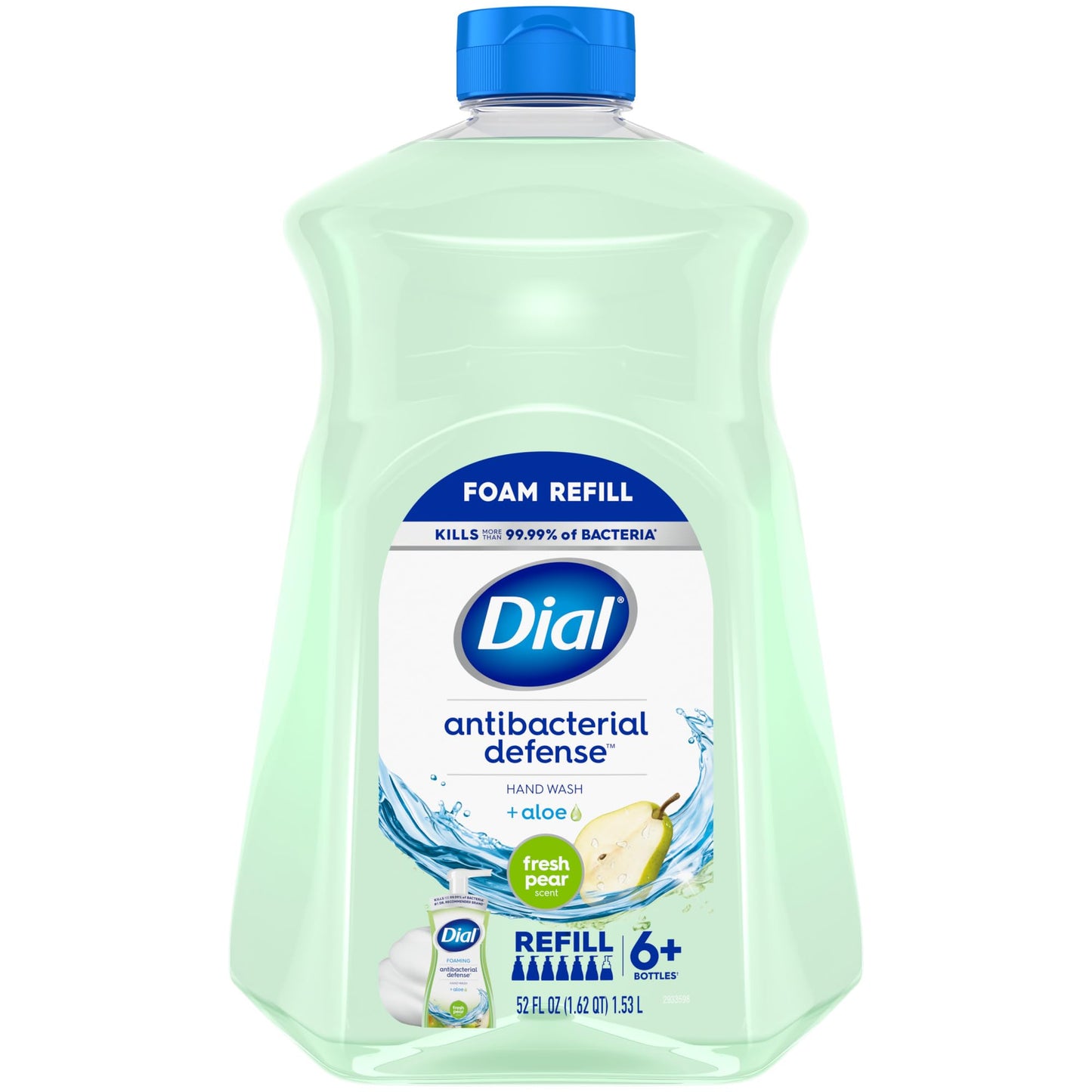 Dial Antibacterial Foaming Hand Soap Refill, Fresh Pear, 52 fl oz