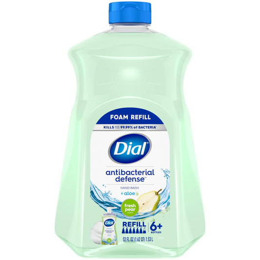 Dial Antibacterial Foaming Hand Soap Refill, Fresh Pear, 52 fl oz