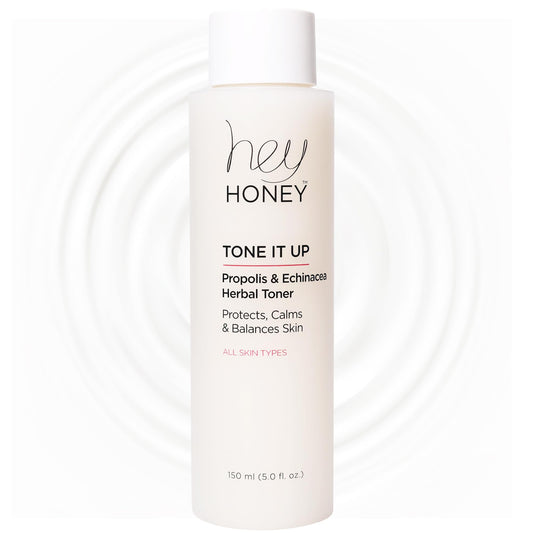 Hey Honey Skincare Tone It Up Propolis & Echinacea Water Herbal Face Toner | Effective 3-in-1 Moisturizing, Soothes & Protects | Deep Pores Skin pH Balance | 5.0 oz.