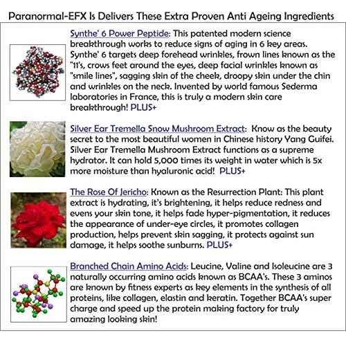 AminoGenesis ParanormalEFX Advanced Anti-Aging Rejuvenating Super Serum 2 oz (Sun Damage, Collagen, Elastin Boosting w/Vitamins A, E, D, Tremella Mushroom Extract, Synthe'6 & Selaginella Lepidophylla)