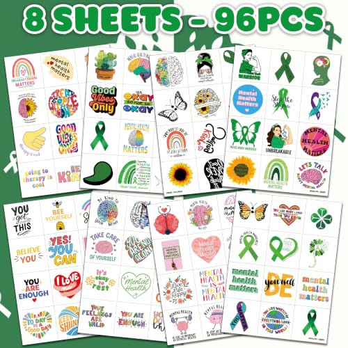96 PCS Motivational Temporary Tattoos - Inspirational Quotes