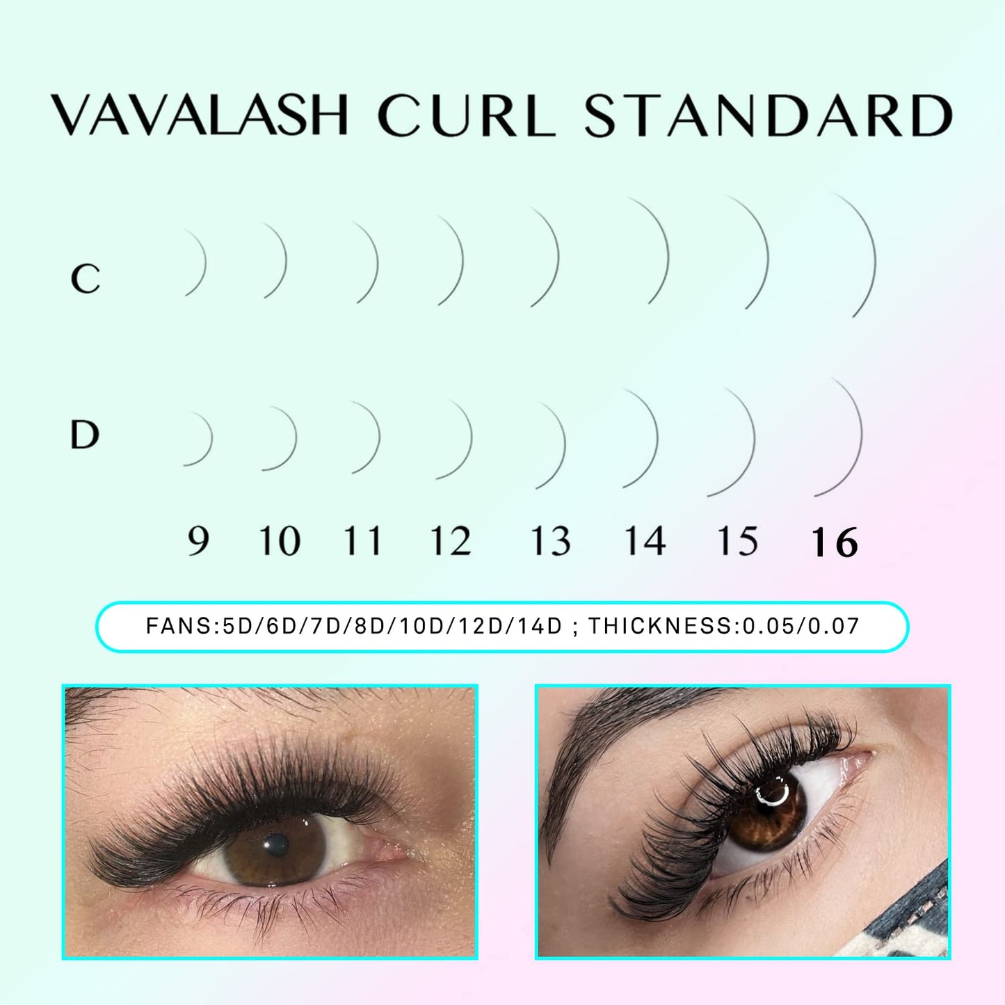 VAVALASH 500 Fans Premade Fans Eyelash Extensions 9-16mm Length Premade lash Fans 5D 6D 7D 8D 10D 12D 14D Handmade Promade Loose Fans Thin Base Premade Volume Lash Extension(12D-0.05-C-15mm)