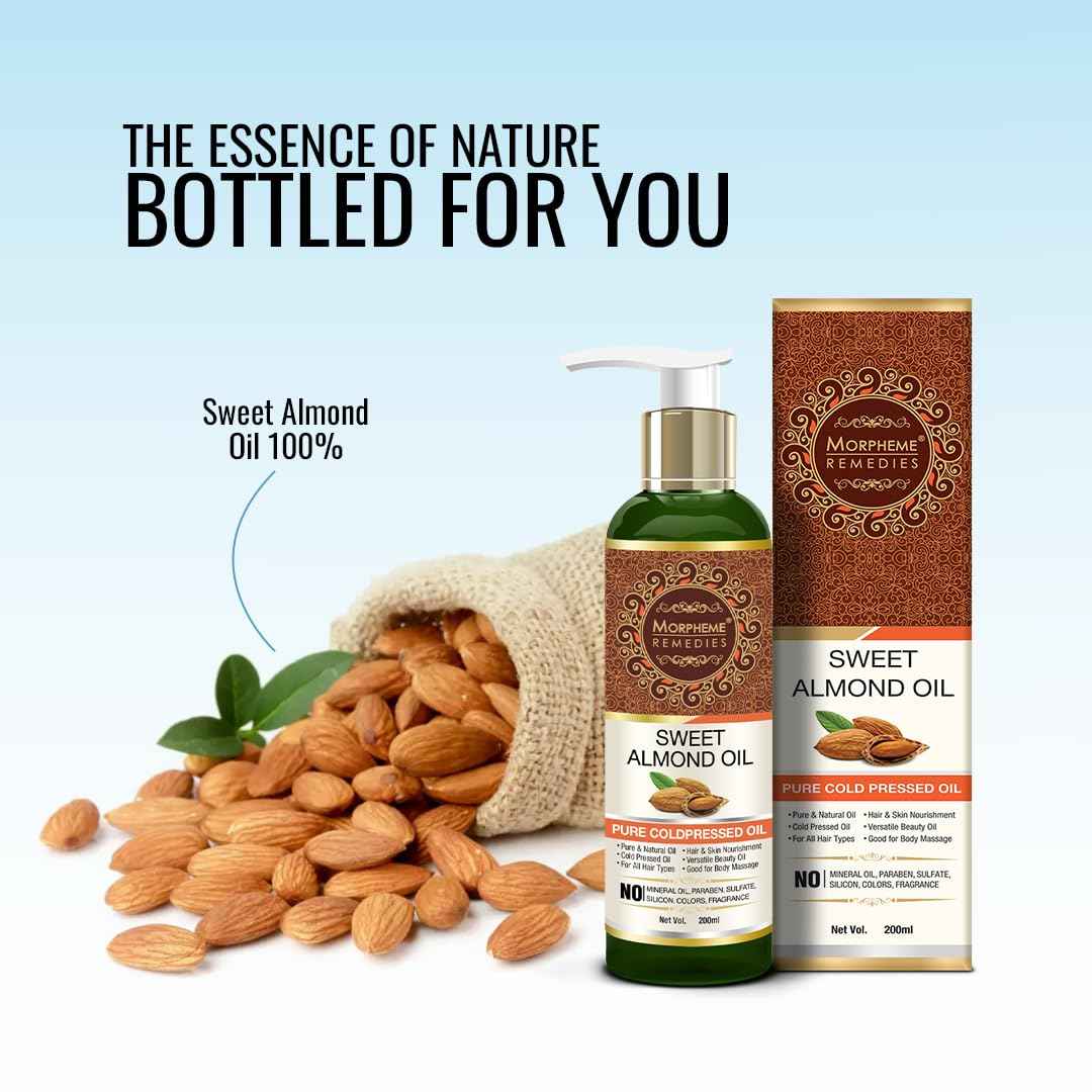 Morpheme Remedies Pure Sweet Almond Coldpressed Oil For Hair And Skin 200ml