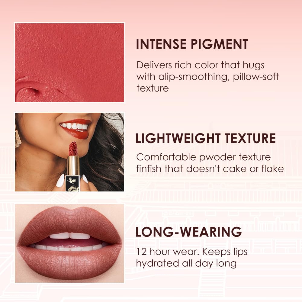 Catkin Rouge Matte Lipstick, Waterproof Long Lasting Satin Moisturizing Silky Smooth Soft 0.13 Ounce 2PCS (157+130)