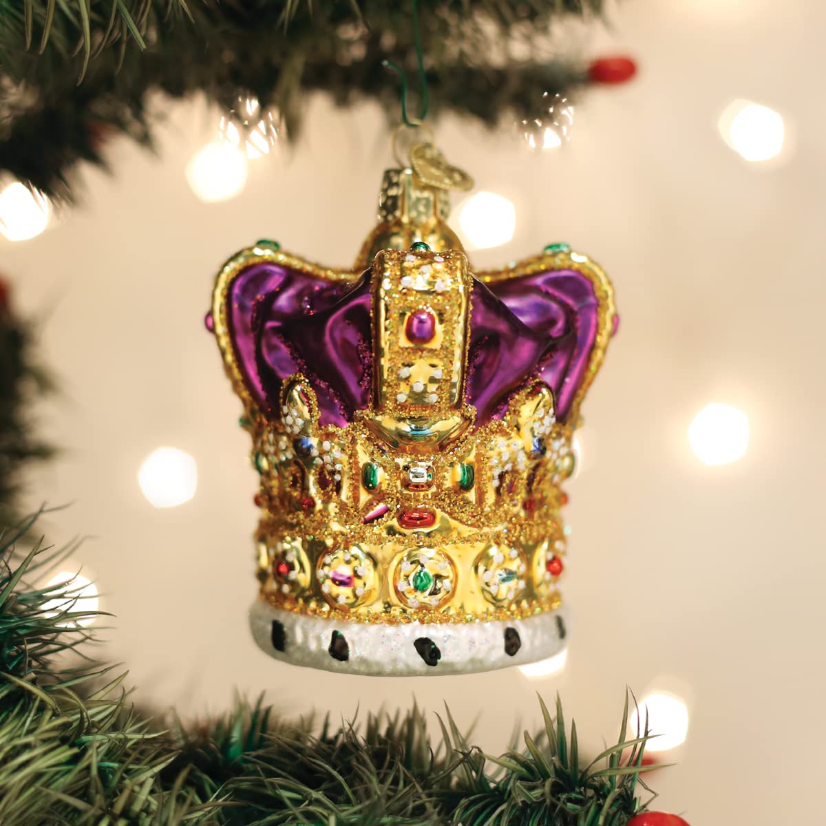 Old World Christmas King's Crown Glass Blown Ornament for Christmas Tree