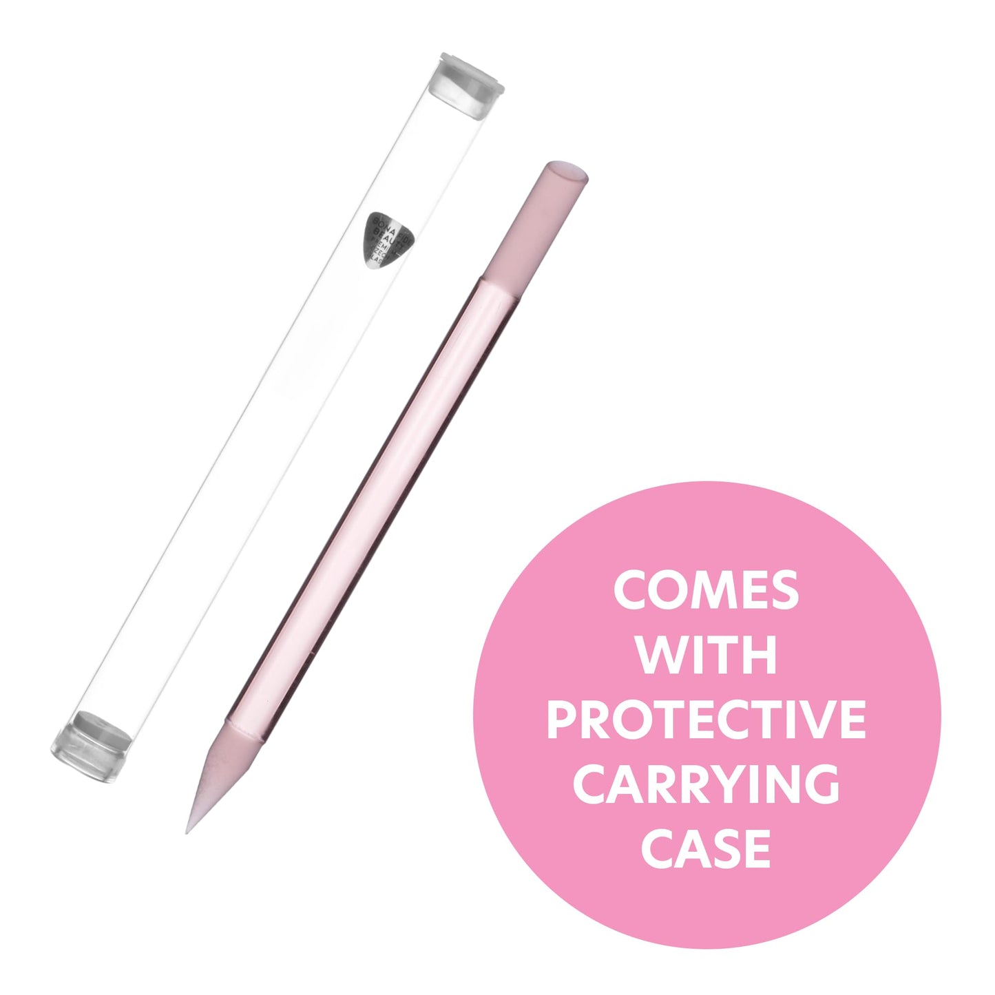 Bona Fide Beauty Value Bundle: 1Pc Pink Czech Glass Cuticle Pusher & 3 Pc Muted Glass Nail Files with Sleeves