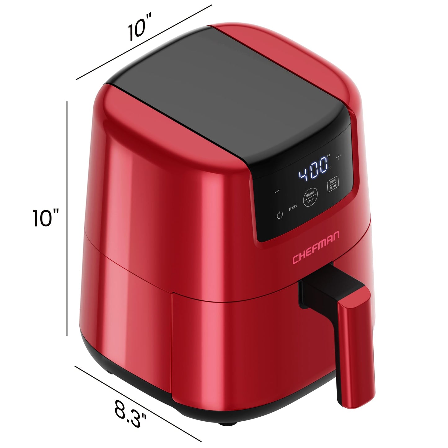 CHEFMAN 2 Qt Mini Air Fryer – Digital Space-Saving Compact Air Fryer with Nonstick and Dishwasher Safe Basket, Quick & Easy Meals in Minutes, Features Digital Timer and Shake Reminder – Red