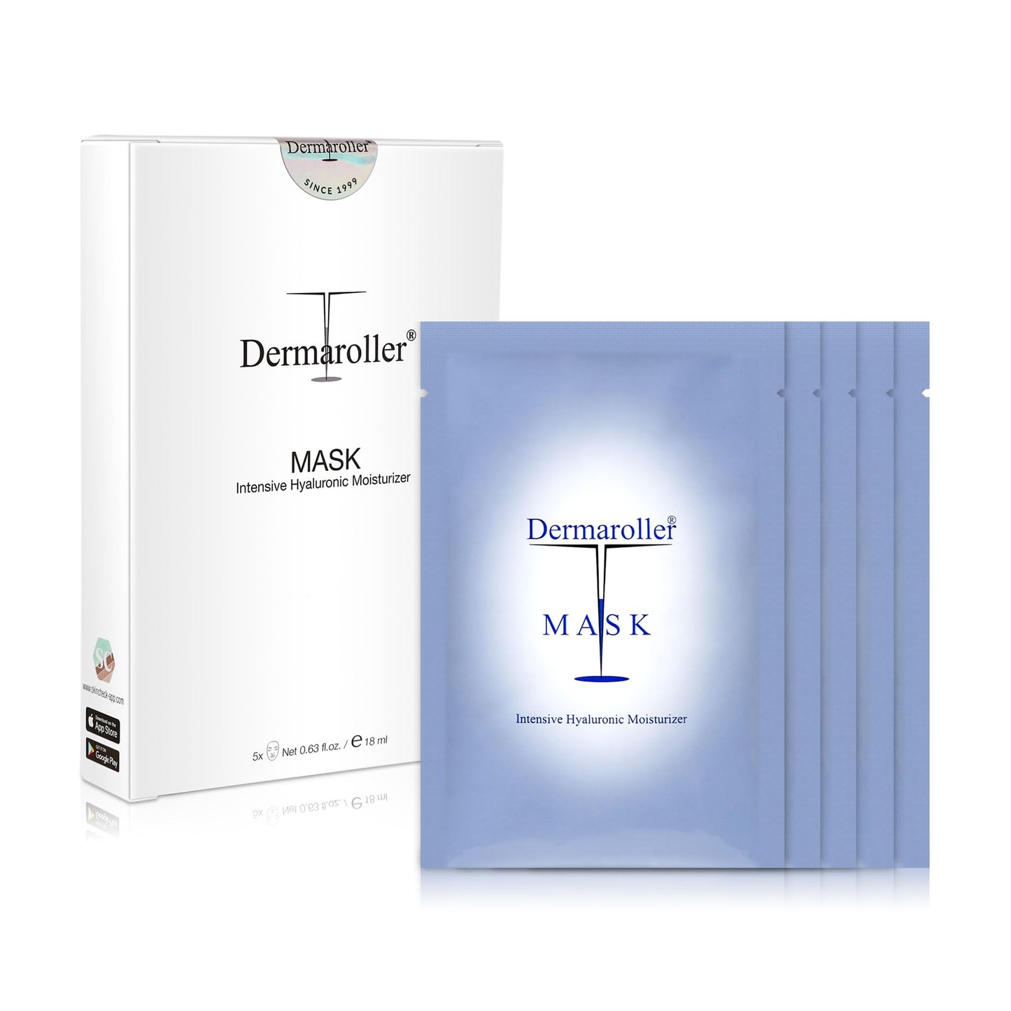 Dermaroller, Silk Face Masks Intensive Hyaluronic Acid Moisturizer with Matriyxl 3000 Tocopherol Boost Collagen Hydrate Dry Skin Reduce Fine Lines Wrinkles SingleUse Masks (Pack, 5.00)