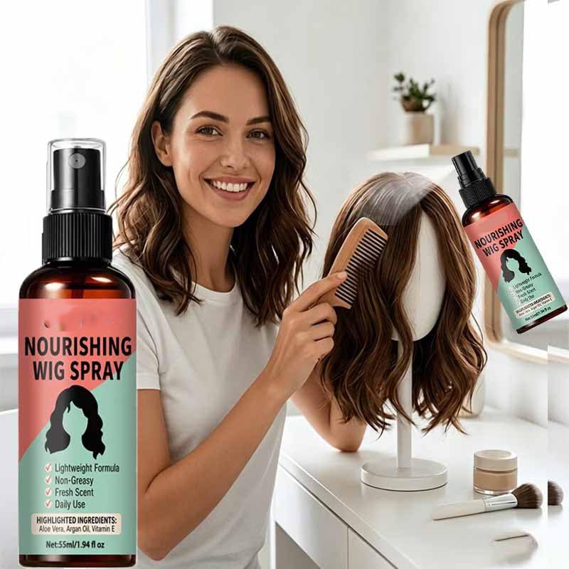 No-Rinse Wig Spray for Frizz Control & Shine - 55ml Leave-In Conditioner