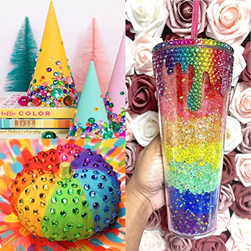 1332 PCS Rainbow Self-Adhesive Face Gems & Body Jewels, 15 Colors