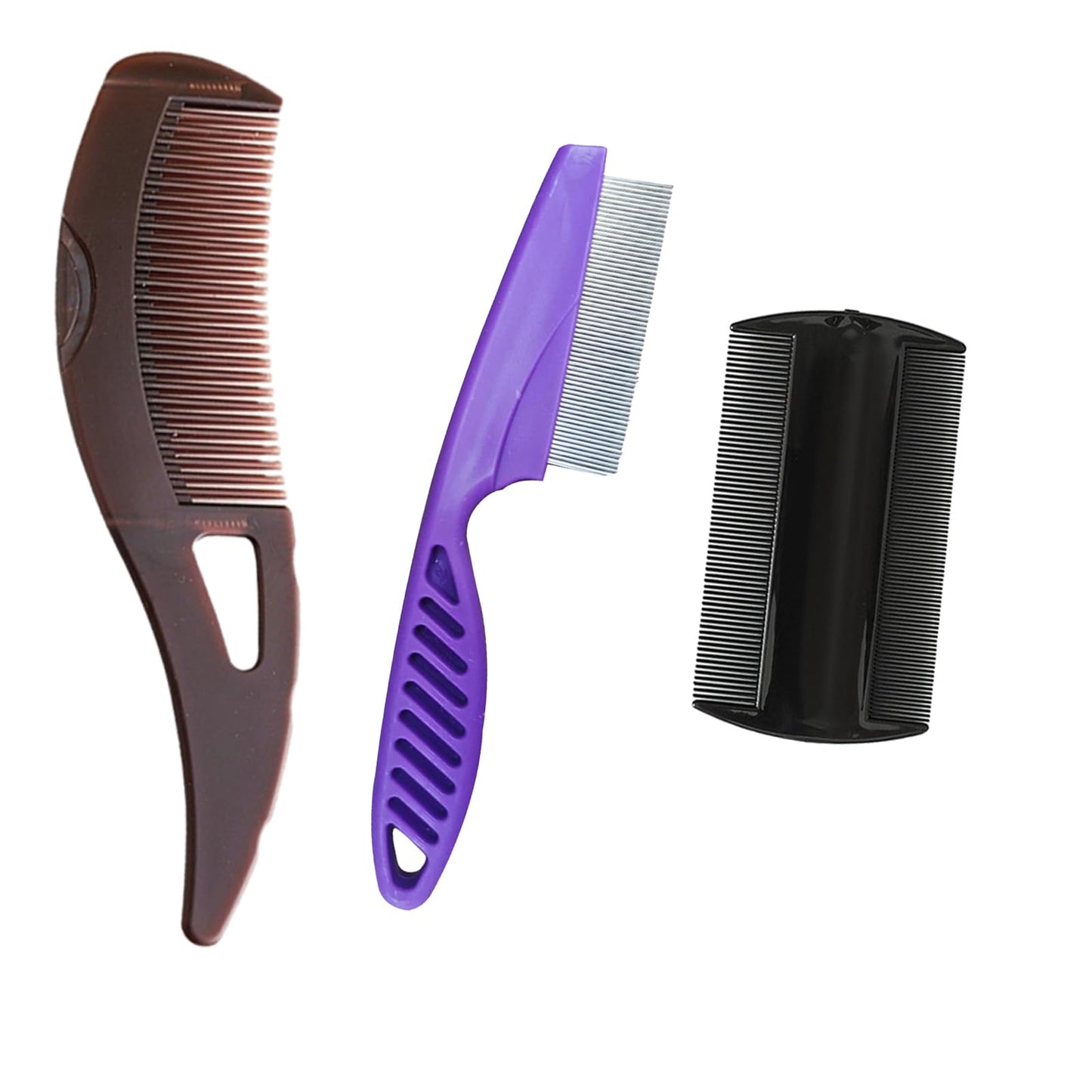 3 pcs Dandruff Scalp Psoriasis Comb Dandruff Removal Comb Stainless Steel Fine Tooth Comb Multifunctional Hair Grooming Scalp Sweep Detoxing Comb for Kids and AdultsS Dandruff Removal (Purple)