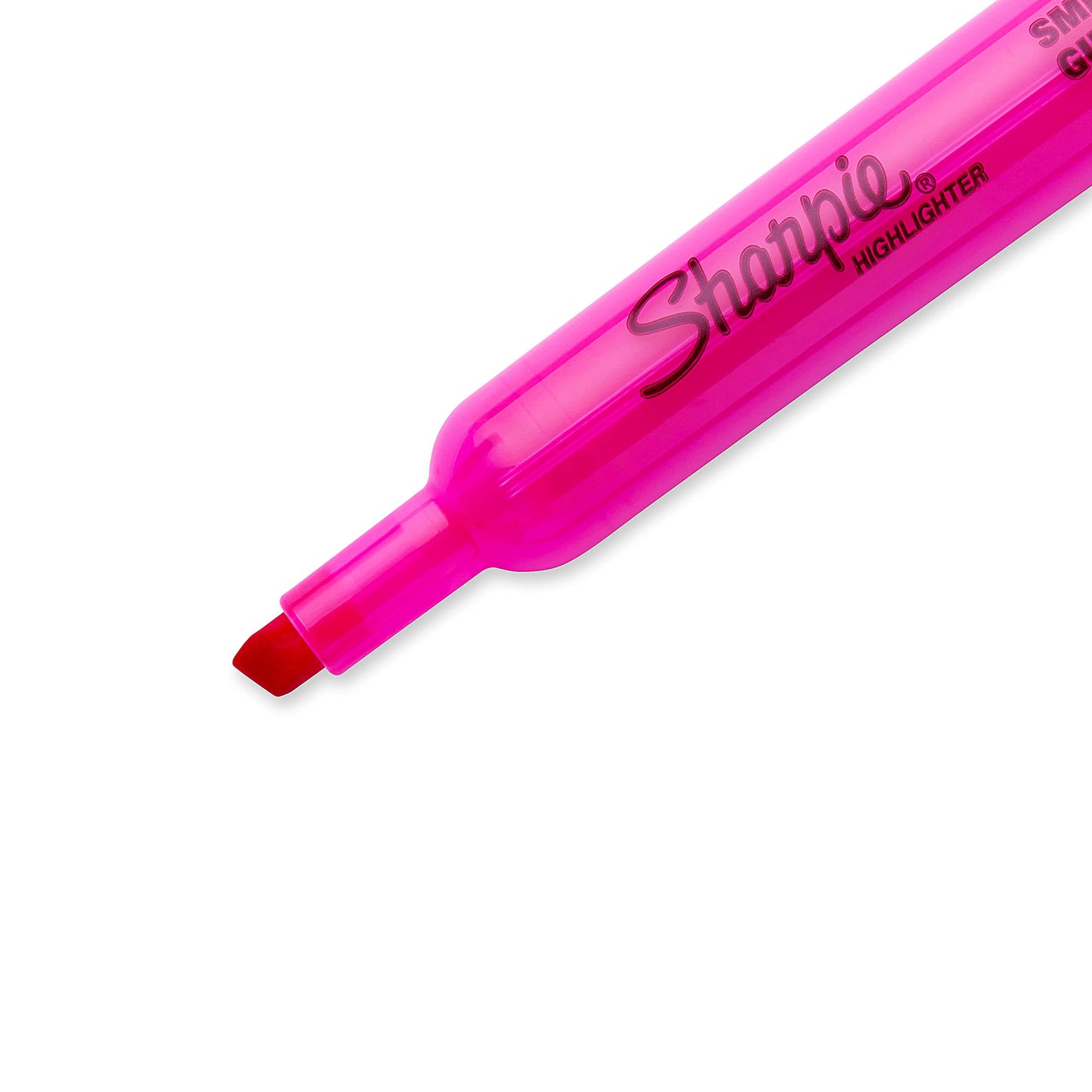 Sharpie Tank Style Highlighters, Chisel Tip, Fluorescent Pink, Box of 12