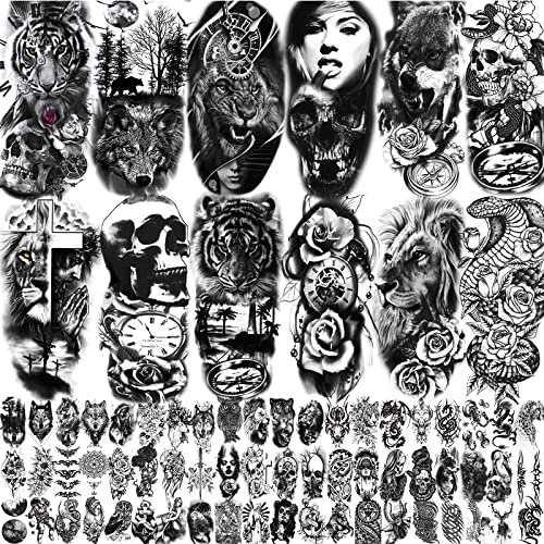 72 Sheets Temporary Tattoo Stickers for Men & Women
