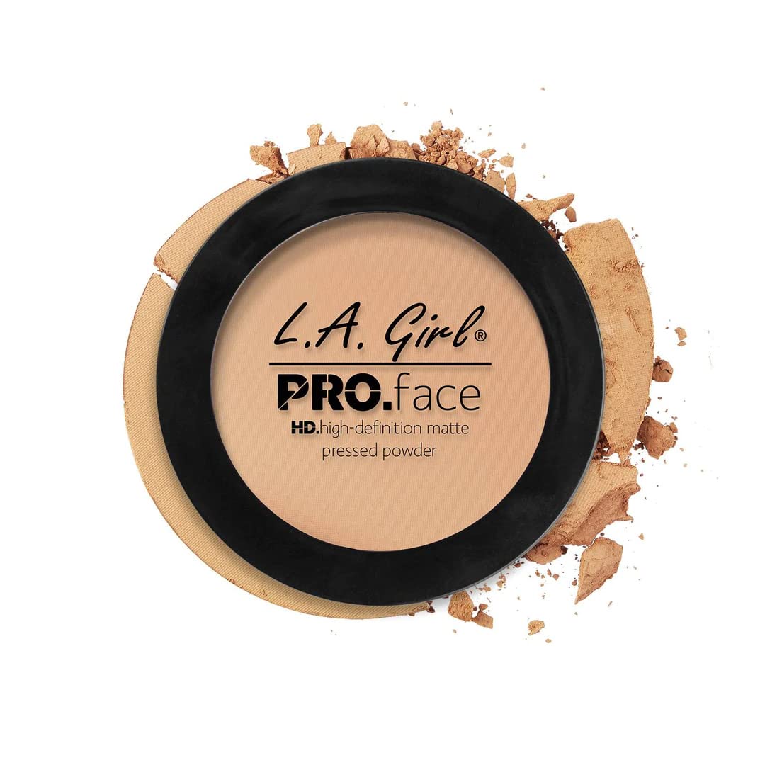 L.A. Girl Pro Face HD Matte Pressed Powder, Nude Beige, 0.25 Ounce (Pack of 3) (GPP605)