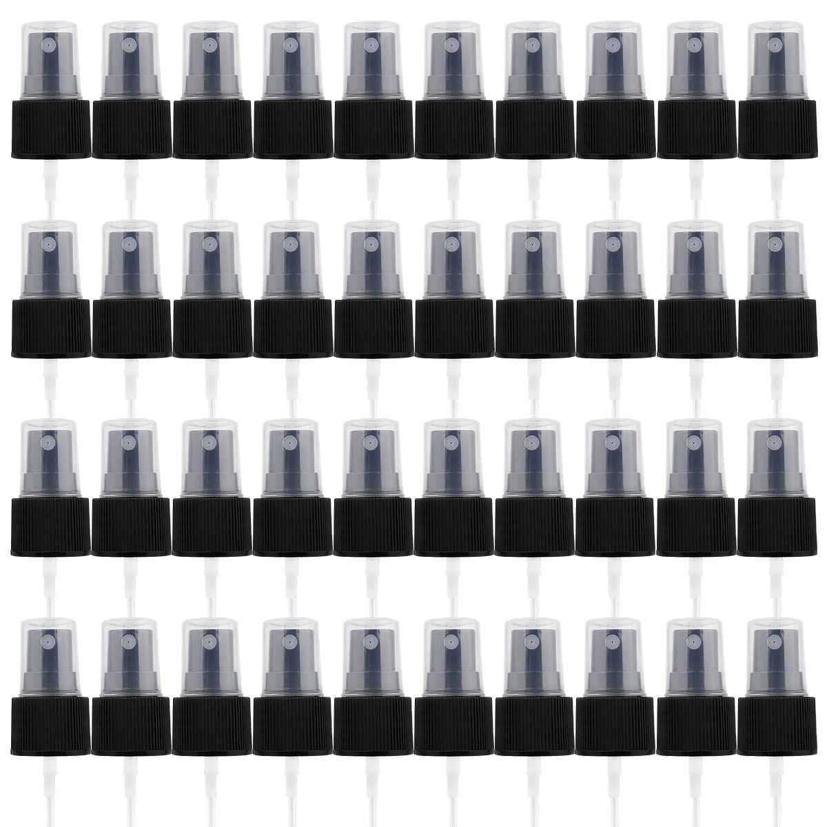 FERCAISH 40 Pcs Spray Bottle Tops, Replacement Pump Heads, Reusable Dispenser Caps, Fine Mist Sprayer, Cosmetic Spray Bottle (24 Caliber-Black)