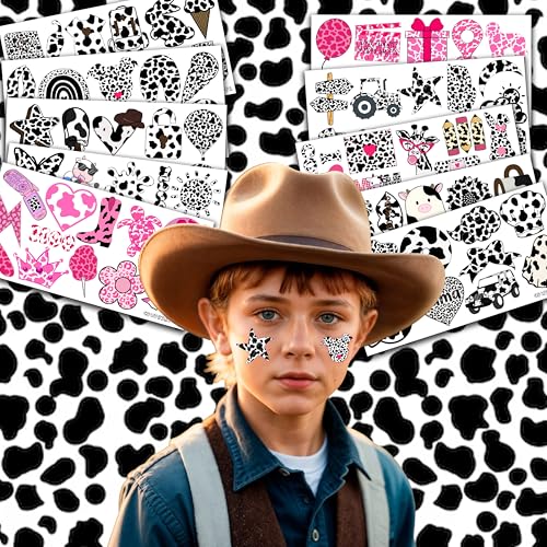 110 PCS Cow Print Temporary Tattoos Party Favors