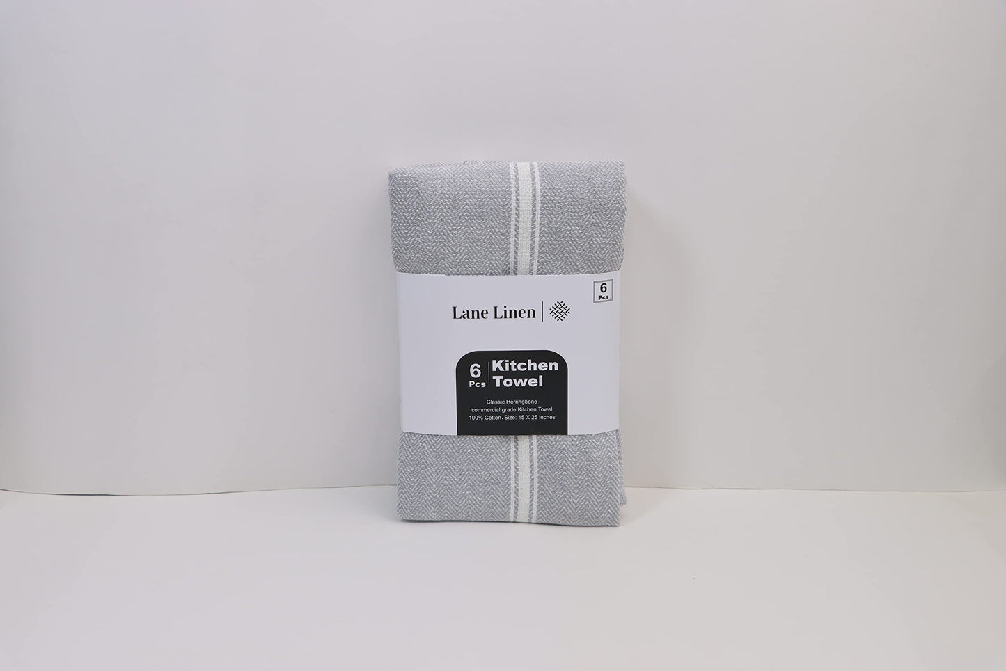 LANE LINEN Kitchen Towels Set - 100% Pure Cotton Dish Towels for Kitchen, Super Absorbent Kitchen Hand Towel, Grey Tea Towels, Soft & Durable Dish Cloths, Pack of 12 – 15”x25”, Grey Chambray