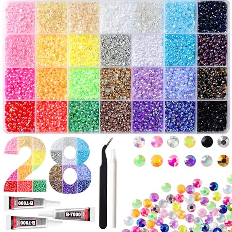 40000 Pcs 3mm Jelly Resin Rhinestones with B7000 Glue
