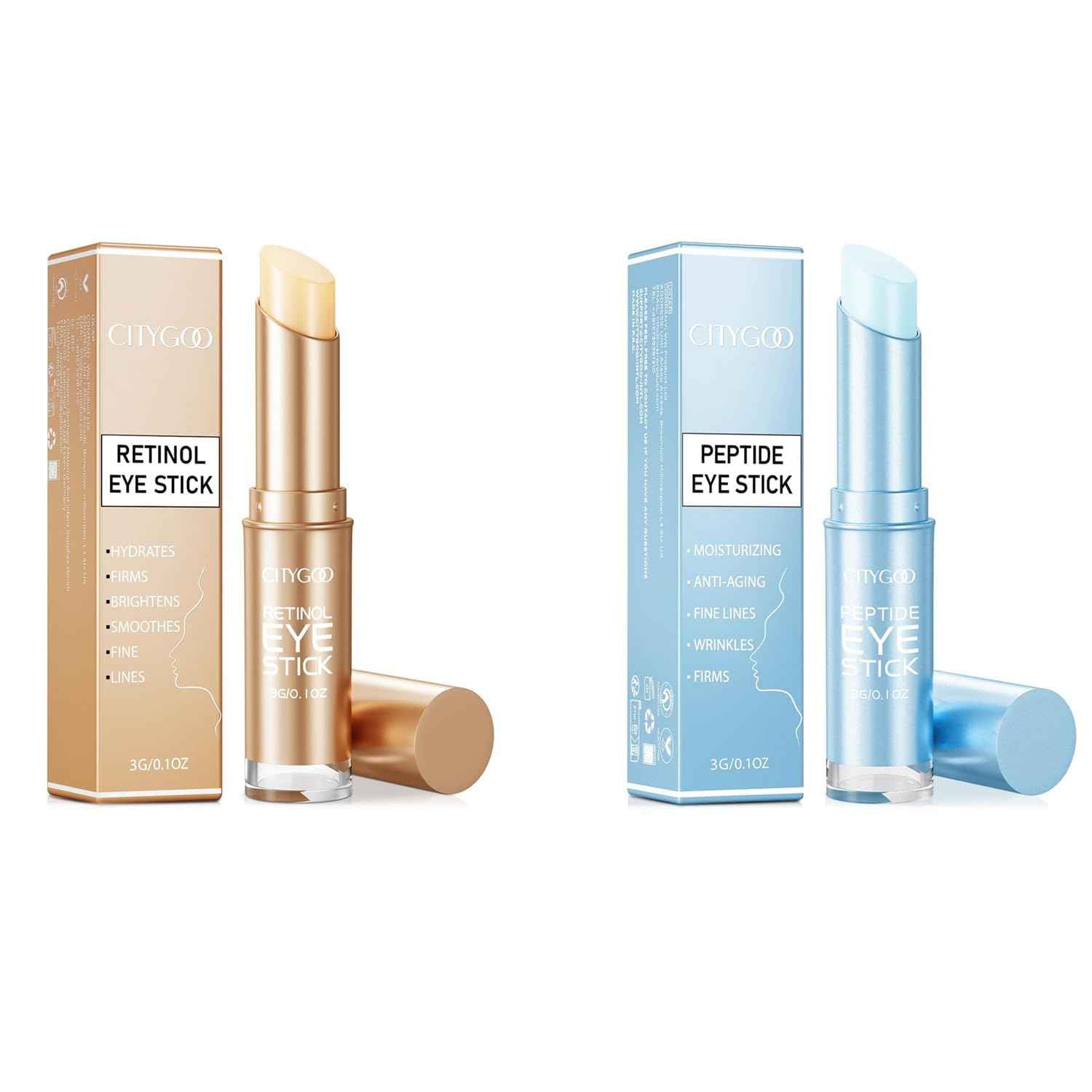 CITYGOO Retinol Eye Stick With Collagen, Hyaluronic Acid For Dark Circle, Under Eye Cream Anti Aging, For Puffiness and Bags Reduces Fine Lines