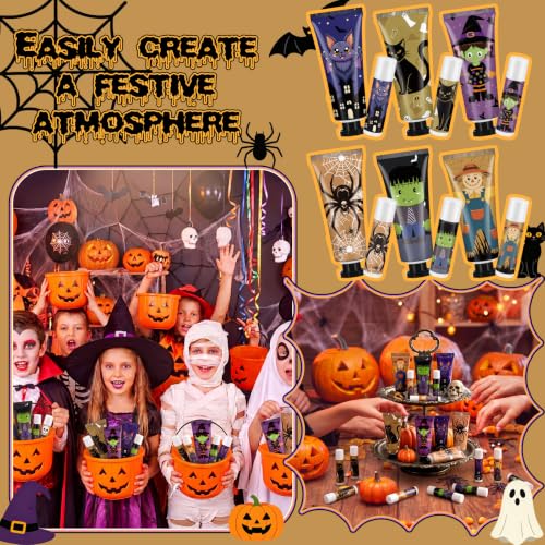 Halloween Hand Cream & Lip Balm Gift Set - 24 Pack for Parties