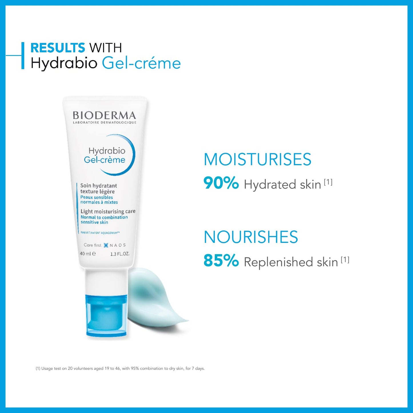 Bioderma - Face Cream - Hydrabio - Gel Cream Moisturizer - Provides Radiance - Cream Face Moisturizer for Normal to Combination Sensitive Skin, 1.33 Fl Oz (Pack of 1)