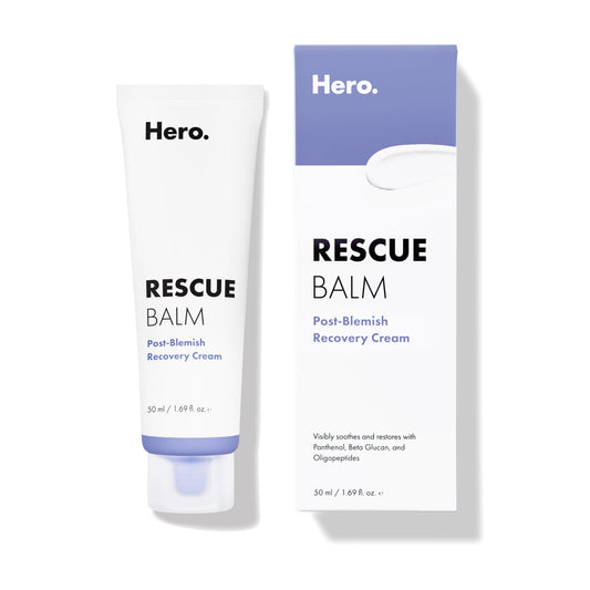 Hero Cosmetics Rescue Balm Post-Blemish Recovery Cream - Intensive Nourishing and Calming for Dry, Red-Looking Skin After a Blemish - Dermatologist Tested (50 ml, 1.69 fl. oz)