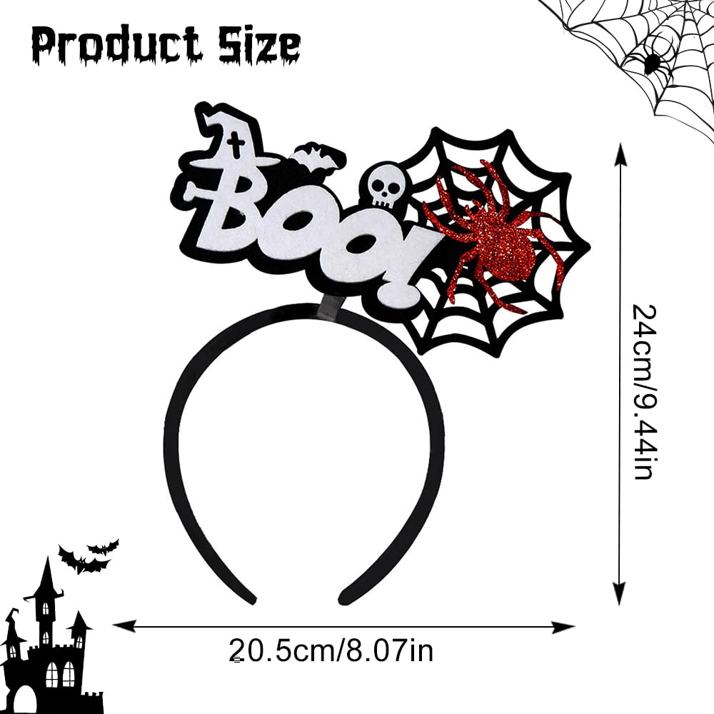 ZEYER Halloween Headbands Spider Web White Bat Skull Witch Hat Hair Accessories Headbands for Women and Boys Headband Red Spider Halloween Hair Bands Gifts 1 Pcs