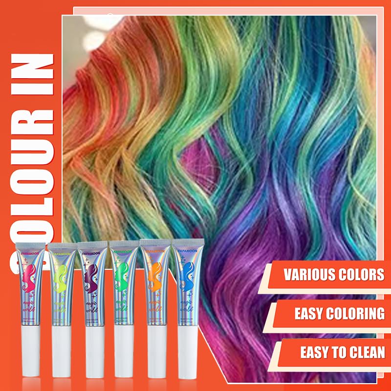 YIBABY UV Neon Temporary Hair Dye Set - Glow in the Dark Gel (3 PCS)