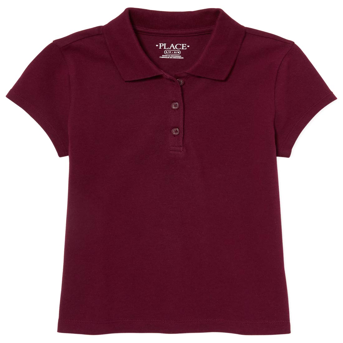 The Children's Place Girls Short Sleeve Pique Polo Shirt, Red, Large Plus