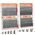 Wispy Lash Clusters Book, Doe-Eye Manga Clusters Fairy Natural Lashes 2 Styles Spiky DIY Individual Extensions Eyelash Kit 340Pcs Bulk Box CC Curl 10-18mm Mixed False Eyelashes