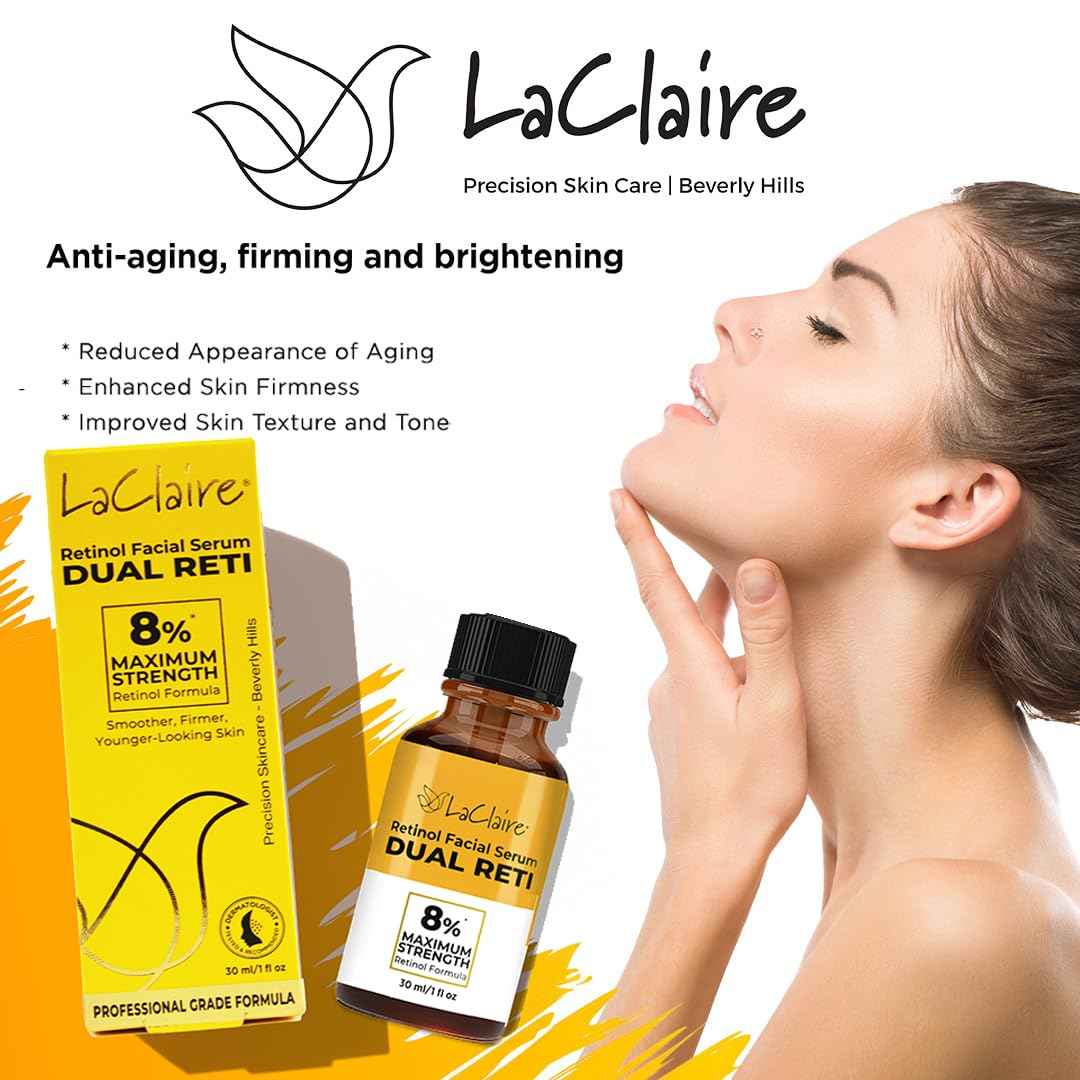 LaClaire Retinol Complex Face Serum, Anti-Aging, Brightening, Firming, Smoothing, 30 ml