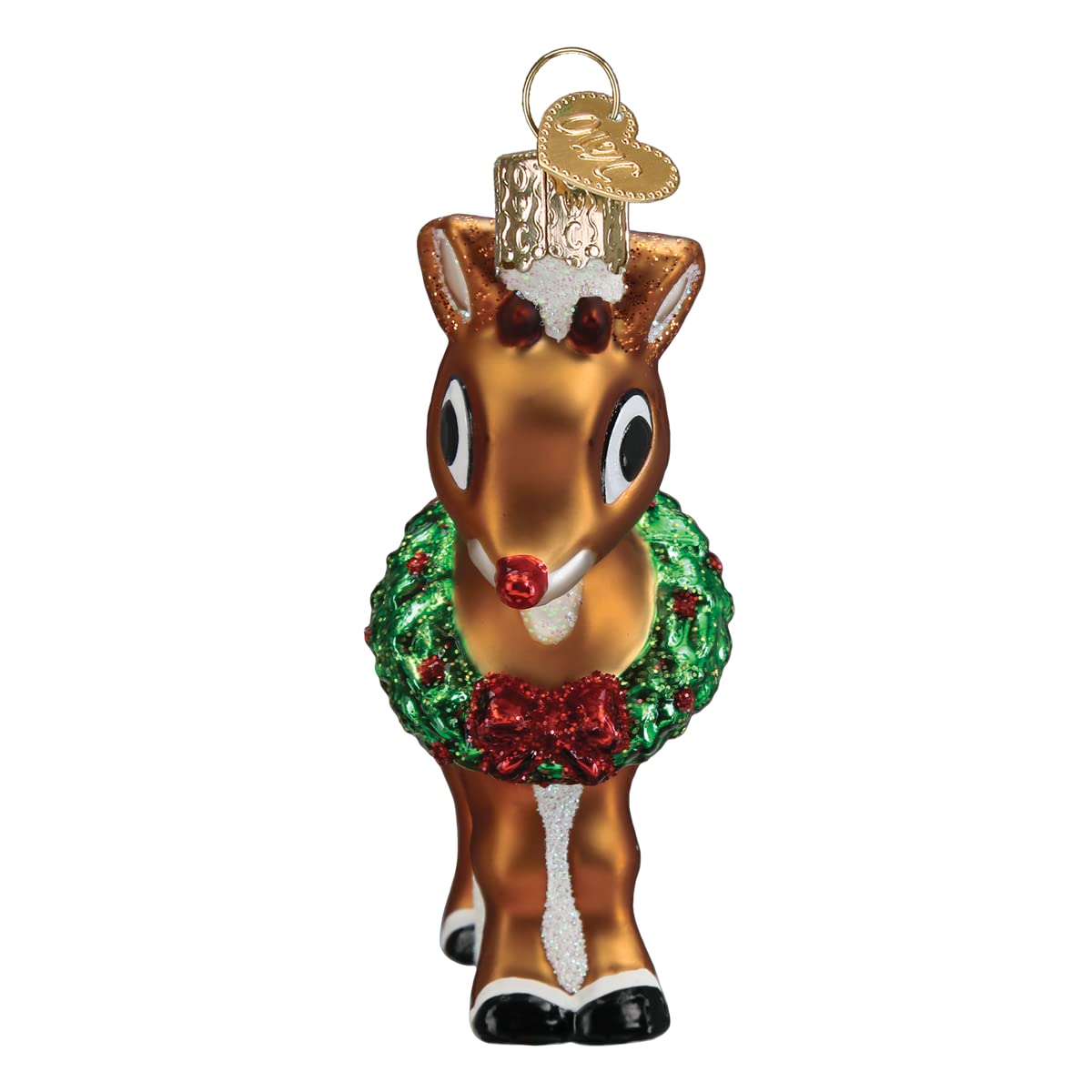 Old World Christmas Rudolph The Red-Nosed Reindeer Glass Blown Ornament for Christmas Tree