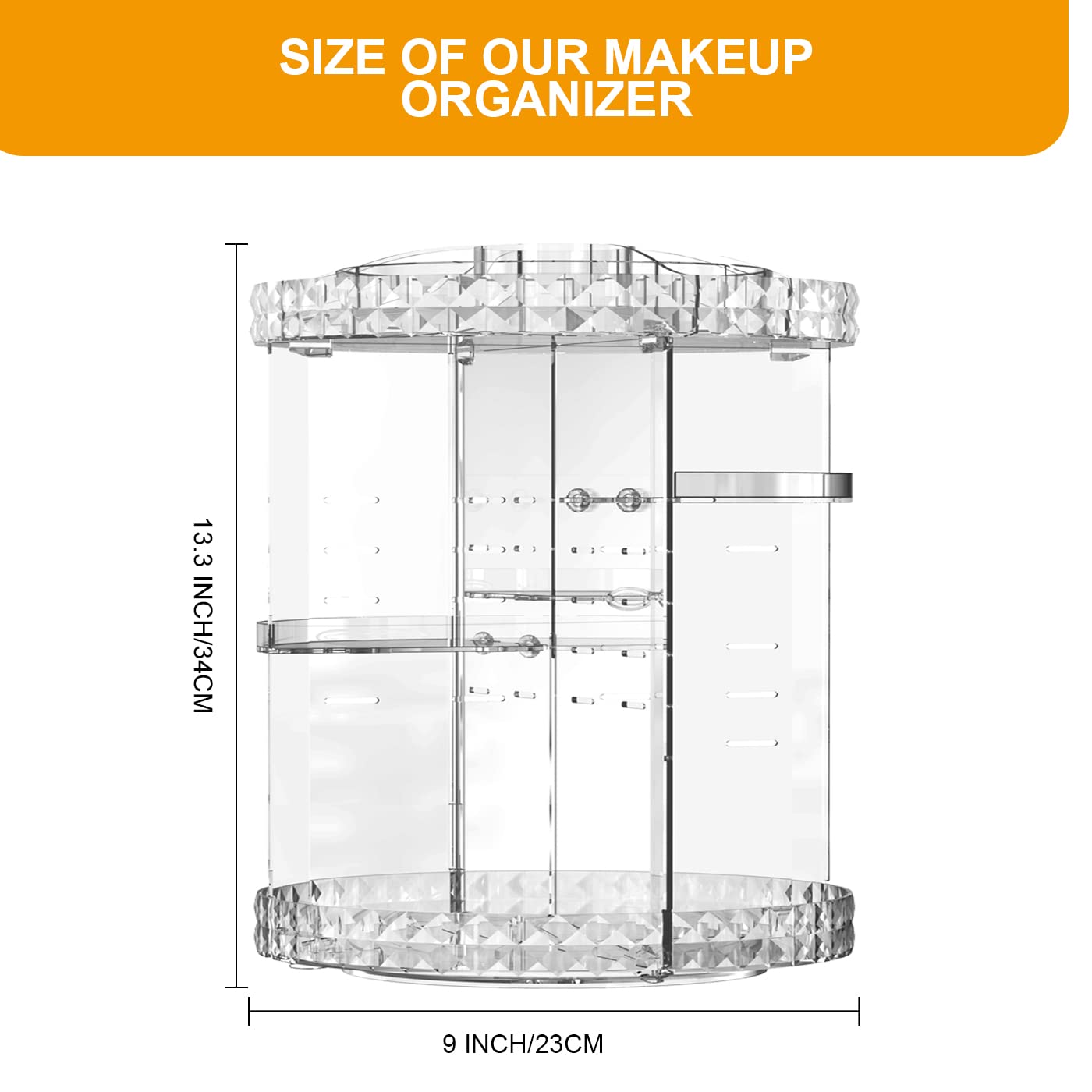 MISERWE Makeup Organizer 360 Degree Rotating 7 Adjustable Layers Large Capacity Cosmetic Organizer Transparent Make Up Organizers and Storage