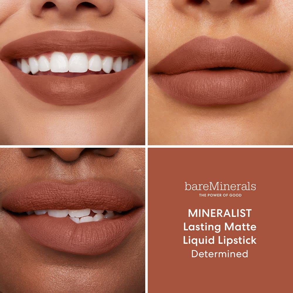 bareMinerals Mineralist Lasting Matte Liquid Lipstick for Women, Velvet Matte Finish, All-Day Wear, Weightless, Non-Drying Formula, Talc-Free Lipstick