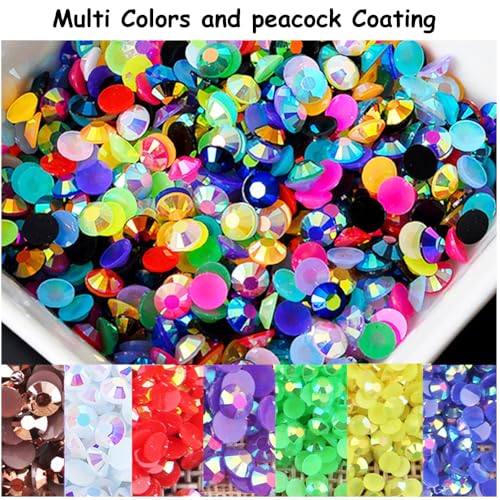 22000-Piece Multicolor Resin Rhinestones for DIY Crafting