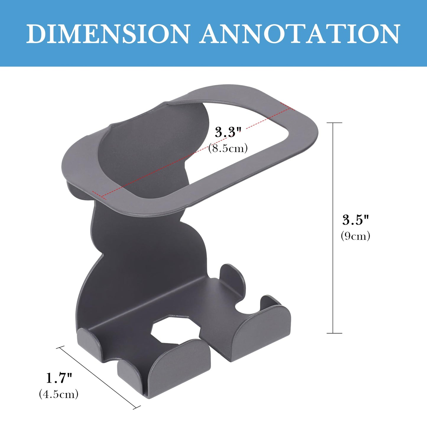 Linkidea Wall Mount Electric Razor Holder, Shaving Stand Compatible with Philips Norelco Shaver 3600, 2400, Series 7000, Bathroom Shaver Accessory Storage Holder (Grey)