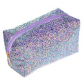 Purple Glitter Cosmetic Pouch,Small Zipper Makeup Bags,Travel Waterproof Toiletry Bag Organizer Shine Makeup Pouch Bag for Women Birthday Gift