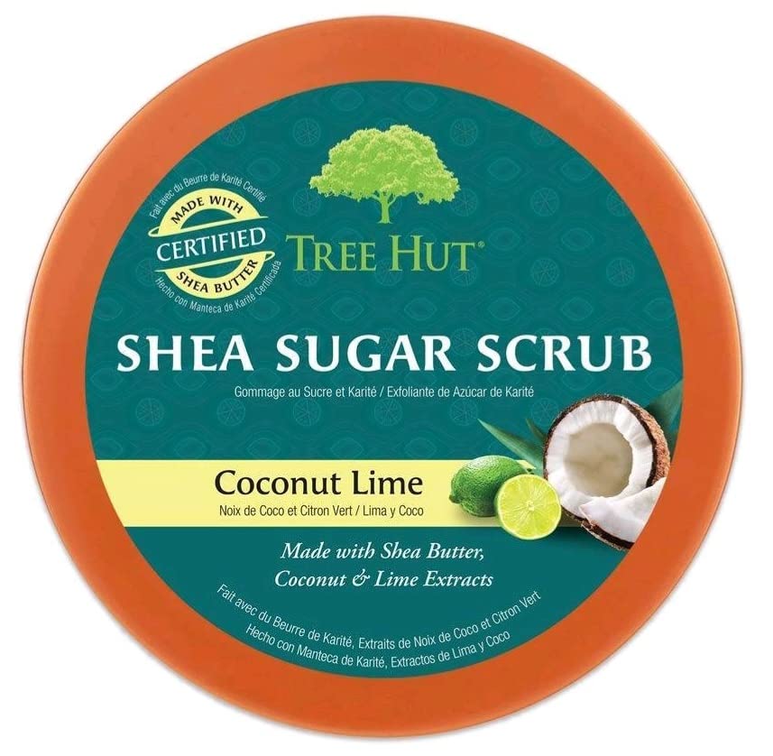 Tree Hut Shea Sugar Body Scrub, Watermelon, Coconut Lime,18oz, 2PK, With Single Makeup Remover Wipe