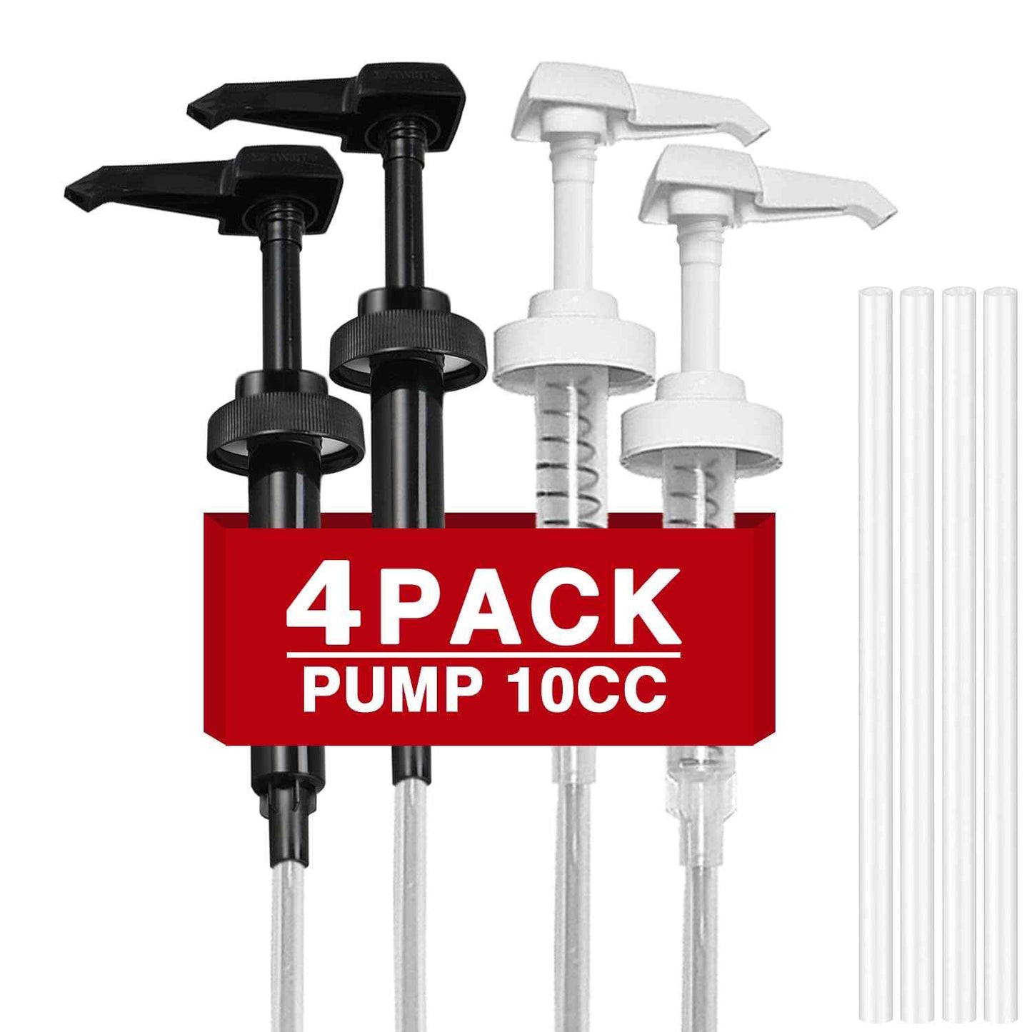 AMORIX 4 Pcs 38-400 Gallon Pump for Jug 10cc Dispensing Gallon Jug Pump Dispenser Lotion Gallon Shampoo Pump Top Replacement Black & White, Fits 1 Gallon Bottle 64oz 128oz Hand Sanitizer Containers