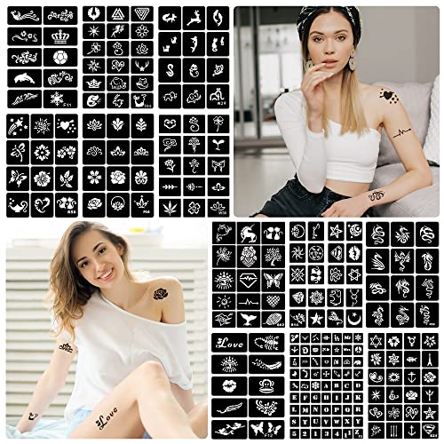 Henna Tattoo Stencils 16 Sheets 350+ Patterns Reusable