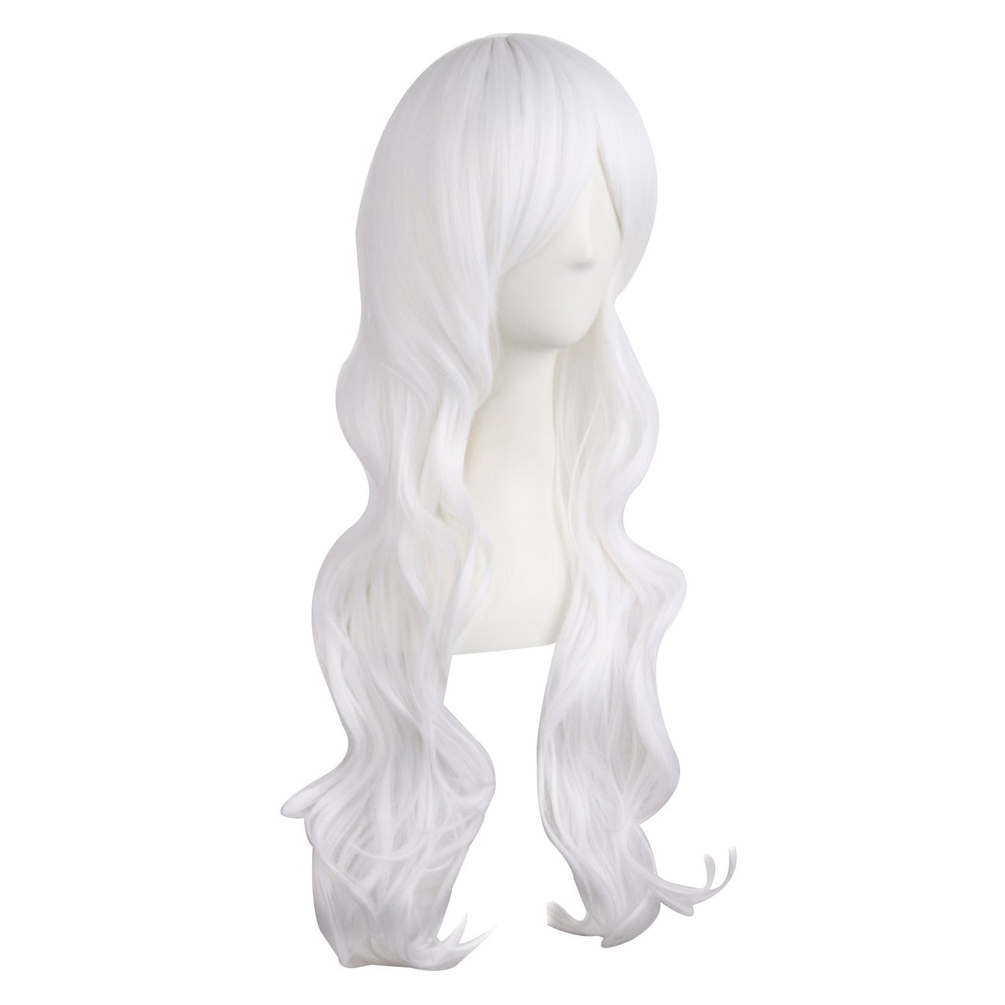 MapofBeauty 28"/70cm Charming Women's Long Curly Full Hair Wig (White)